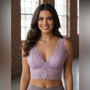 bebe Lilac Lace Bralette
